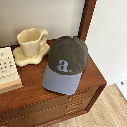 Embroidered “A” Wide-Brimmed Baseball Cap Women