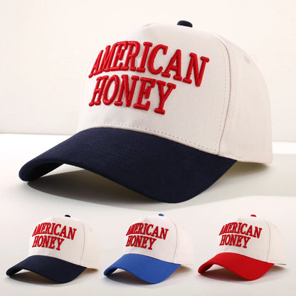 Color Block Baseball Cap Adjustable Sun Hat Casual Curved Brim Trucker Hat