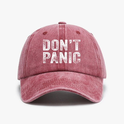 Dont Panic Distressed Sarcastic Funny Retro Washed Baseball Cap