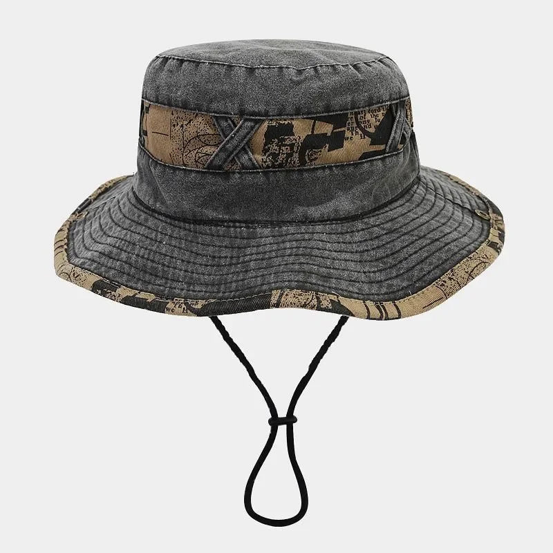 Spring Summer Cotton Letter Embroidery Pattern Bucket Hat