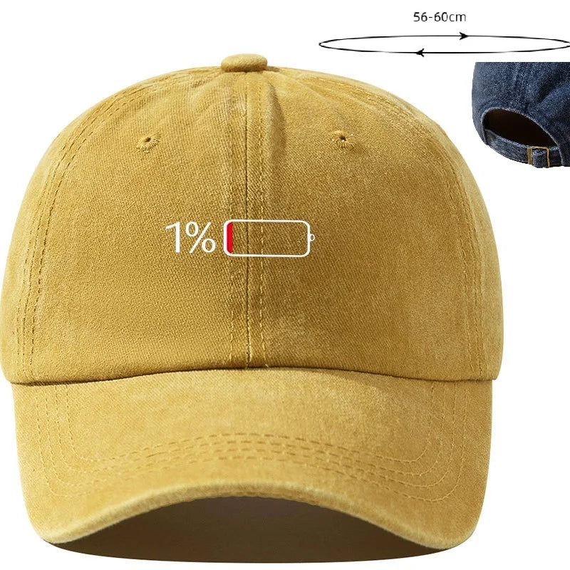 Washed Baseball Cap Print Adjustable Hat