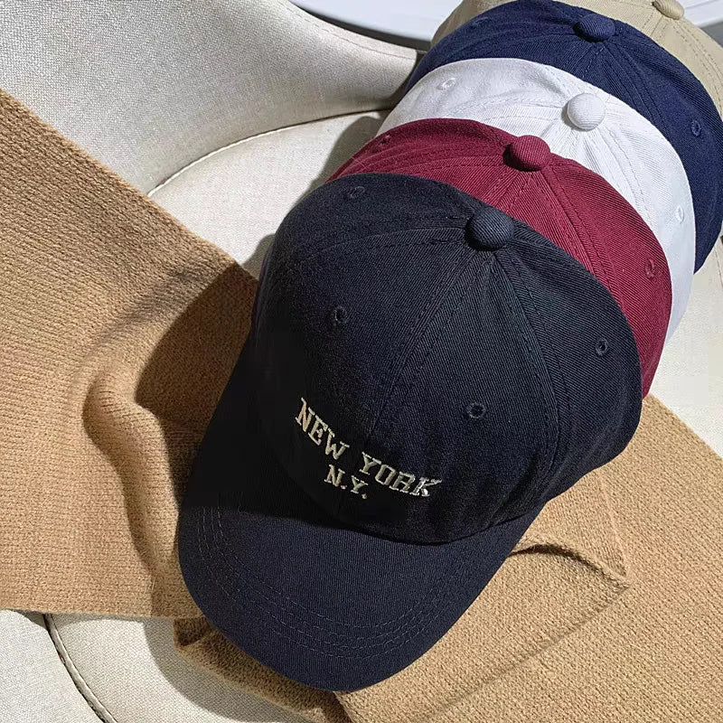 Washed Embroidery Soft Top Baseball Cap Internet Celebrity Street Shot Face Small Cap Female Japanese Cowboy Hat Male