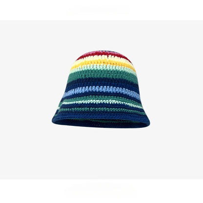Dopamine Autumn Crochet Panama Cap Korean Handmade Bucket Hats