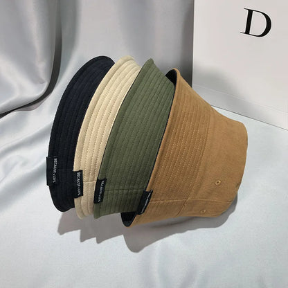 Solid Color Bucket Hat For Men Women Fashion Panama Basin Cap