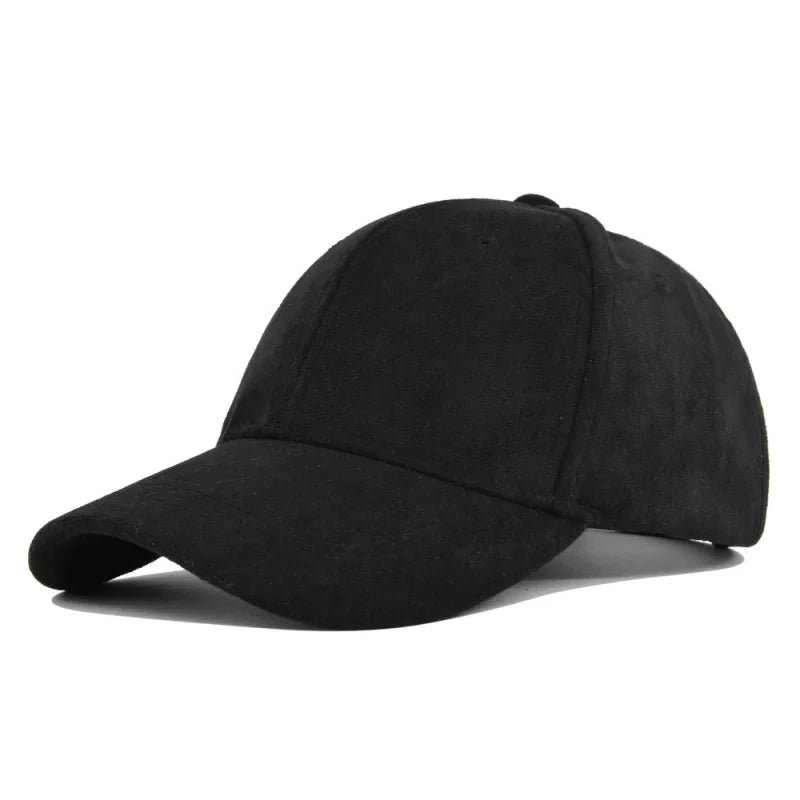 Fashion False Suede Baseball Caps For Men Women Autumn Winter Solid Retro Unisex  Adjustable Sun Caps