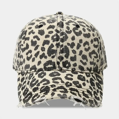 Spring Polyester Leopard Print Casquette Baseball Cap