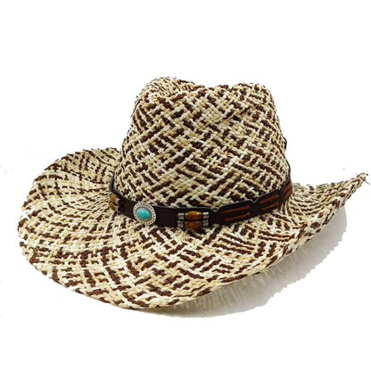 Woven Hard Summer Sapphire Accessories Neutral Cowboy Hat
