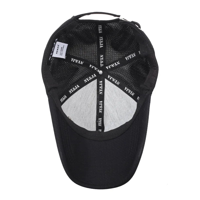 Summer Men's Black Breathable Cap