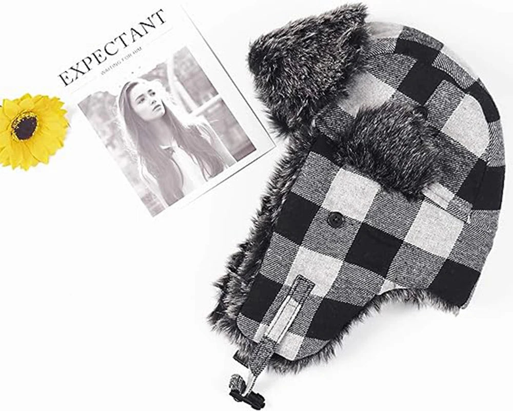 Lumberjack Plaid Aviator Trapper Hat