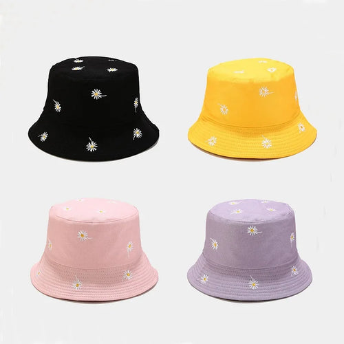 Women's Fisherman Cap Flower Reversible Bucket Hat