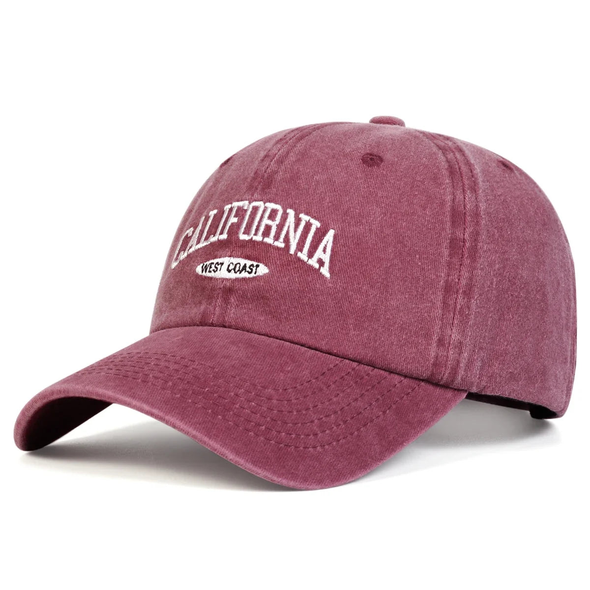 Unisex CALIFORNIA Letter Embroidery Wash Baseball Caps Outdoor Adjustable Casual Hats Sunscreen Hat