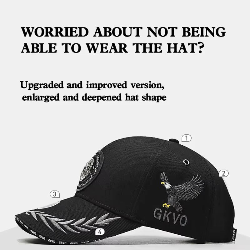 2025 Style Men's Big Head Circumference Baseball Cap Outdoor Fishing Cap
