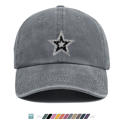 Sparkling Rhinestone Star Trucker Hat - Unisex Baseball Cap