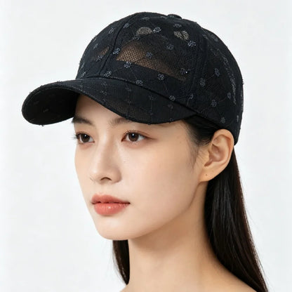 Lace Flower Embroidery Summer Baseball Cap
