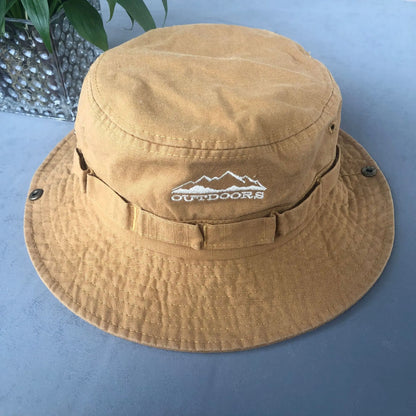 Cotton Stone-Washed Bucket Caps Safari Hats