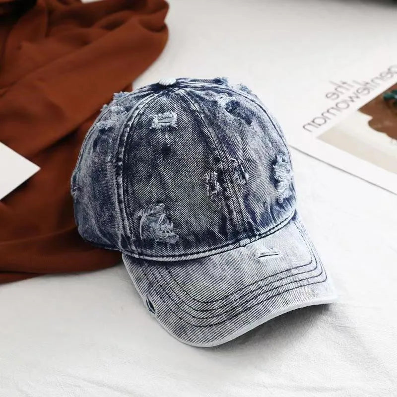 Women Men Leisure Ripped Baseball Cap