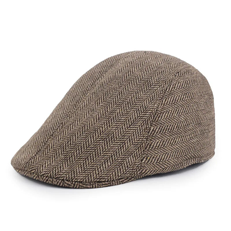 Fashion Berets Men High Quality Autumn Winter Wool Hat Herringbone Flat Cap