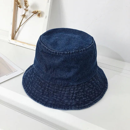 Large Brimmed Denim Fisherman Hat for Men and Women in Spring and Summer