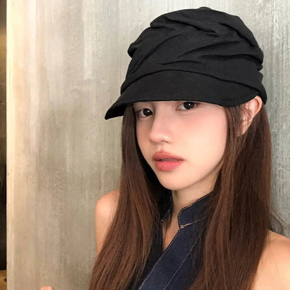 Retro Japanese Linen Berets Classic Pleated Newsboy Hats