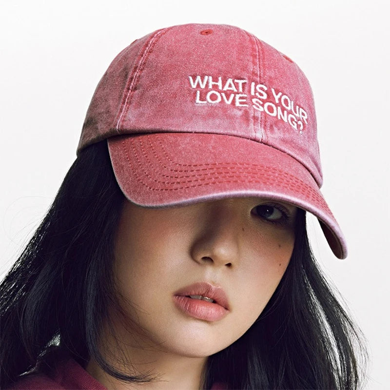 Kpop "What Is Your Love Song" Same Knitted Embroidery Caps