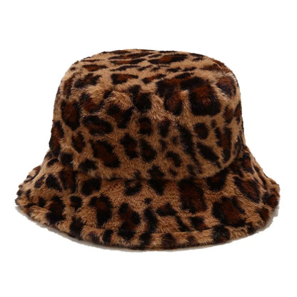 2024 New Winter Bucket-Hats Fluffy Fur Men Women Panama Hat