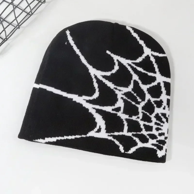 Knitting Spider Web Design Hat Skullies Beanies