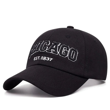 Letter Chicago Baseball Cap Men Women Spring Summer Cotton Unisex Baseball Cap