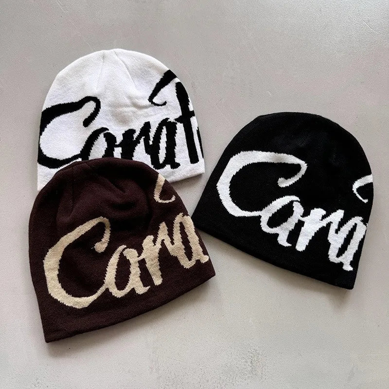 White Carat 2025 Winter Warm Caps Y2K Beanies Hats
