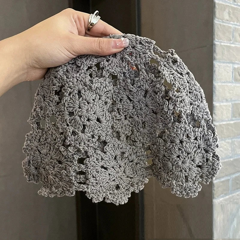 Bohemian Hand-Woven Cut Out Hooded Hat For Women