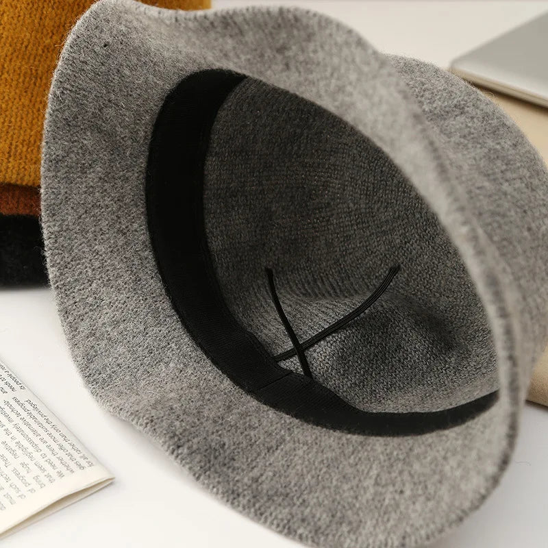 Wool Warm Winter Bucket Hats For Women
