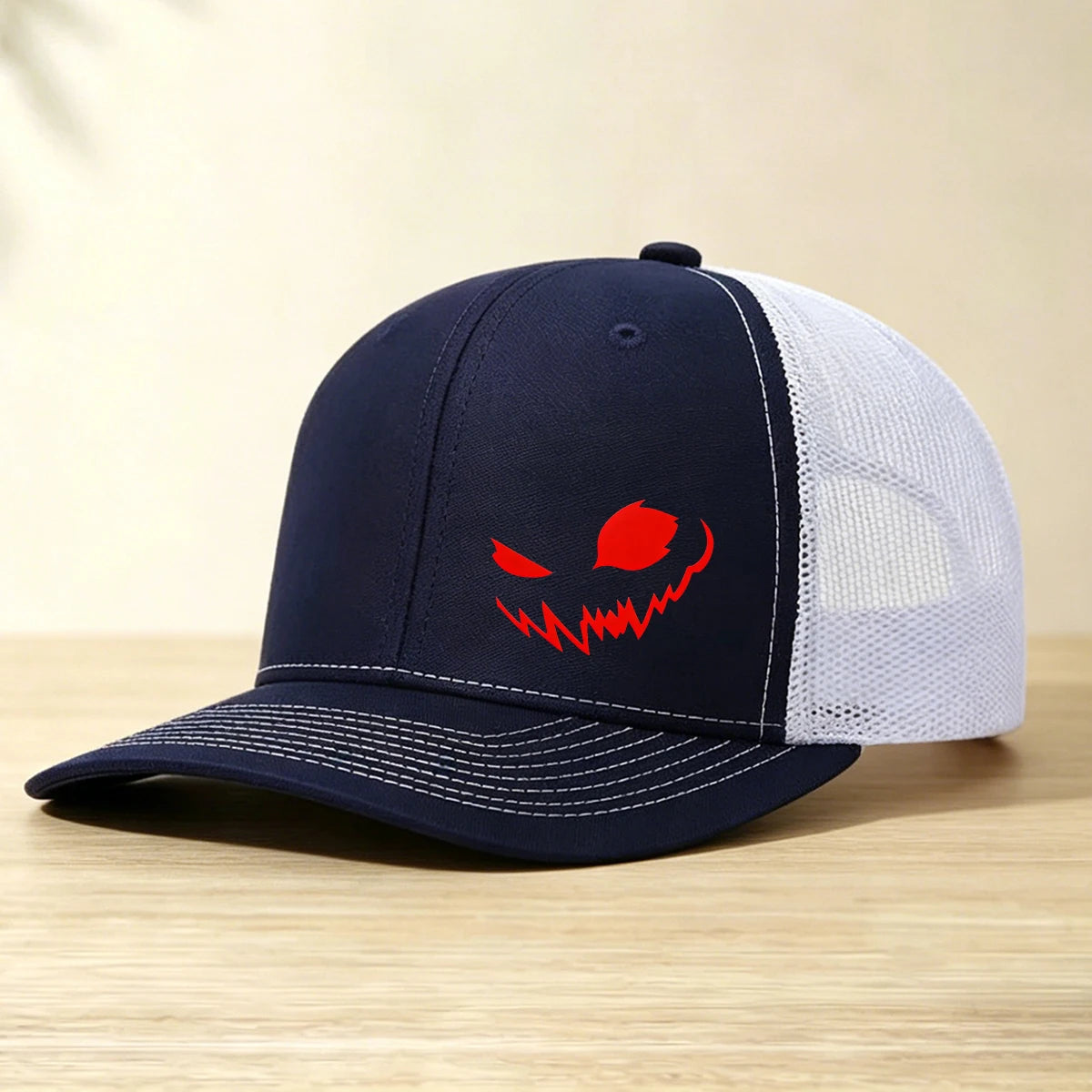 1PC Spooky Demon Smile Graphic Mesh Hat