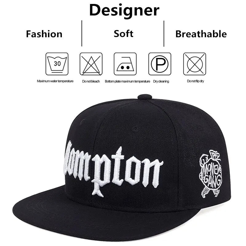 Compton Cap Street Dance Snapback Hat Hip Hop Headwear for Men Women