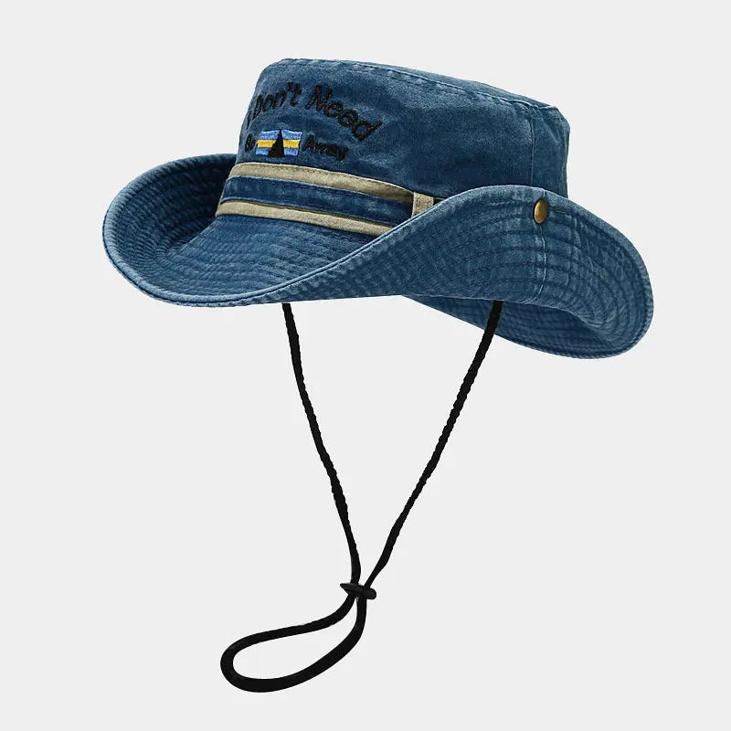 Spring Cotton Letter Embroidery Pattern Bucket Hat