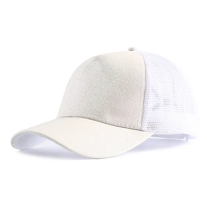 Summer Glitter High Ponytail Baseball Cap Female