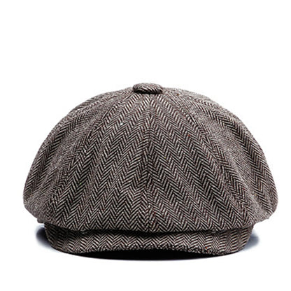Vintage Newsboy Cap Unisex Stylish Twill Flat Hat