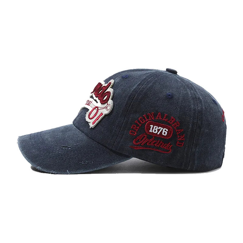 American Retro Old Baseball Cap Soft Top Big Head Circumference Showing Face Small Cap Outdoor Letter Embroidered Sun Hat