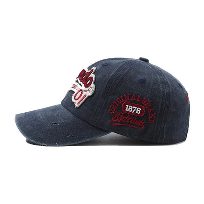 American Retro Old Baseball Cap Soft Top Big Head Circumference Showing Face Small Cap Outdoor Letter Embroidered Sun Hat