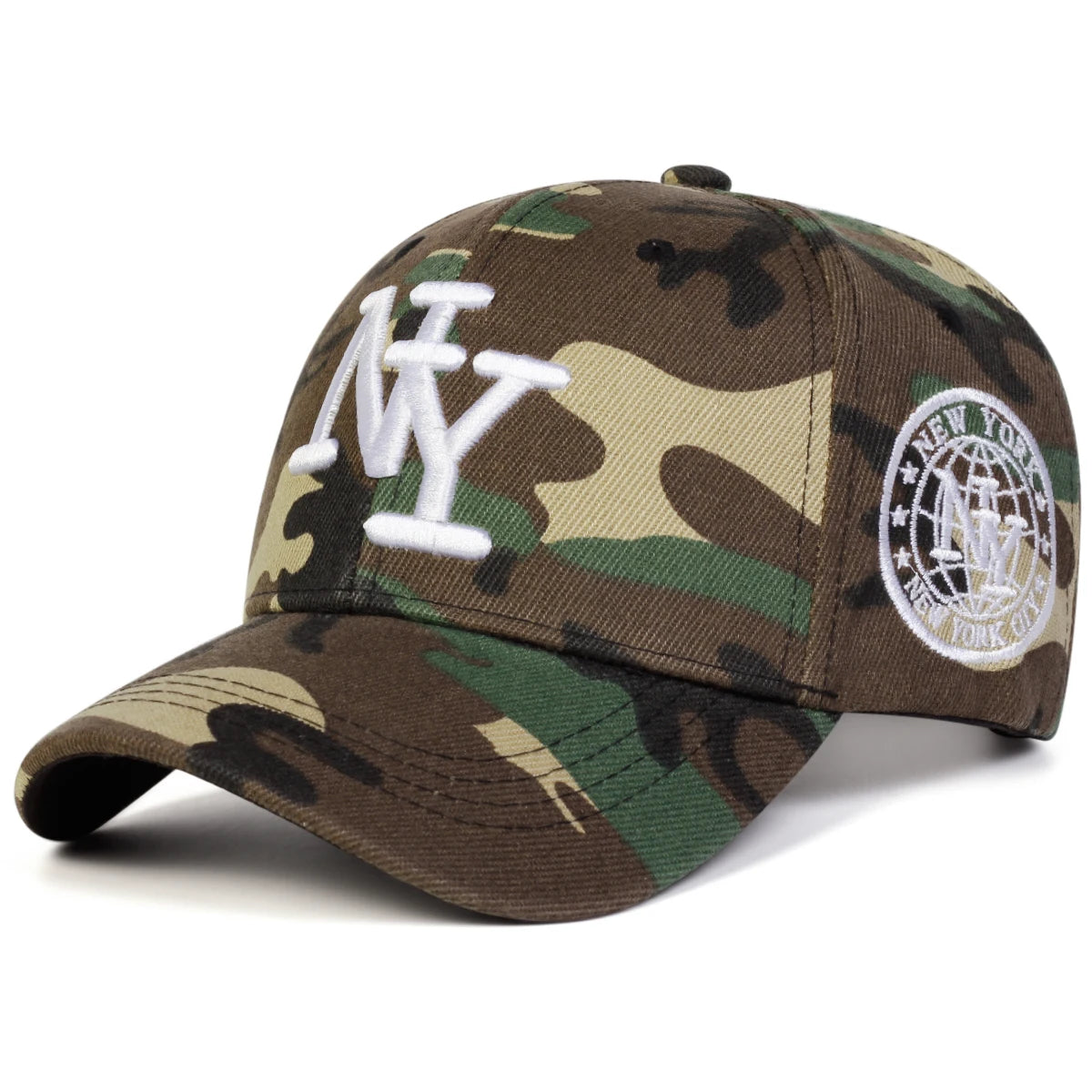 Unisex NY Embroidery Camouflage Baseball Caps Spring Autumn Outdoor Sports Cap
