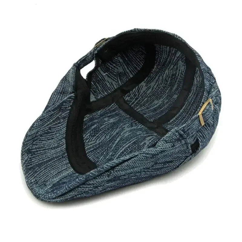 Spring And Autumn Cotton Stripe Print Newsboy Caps