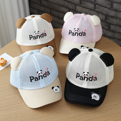 Baby Hat Soft and Cute With Embroidered Panda Design Breathable Baseball Cap With No Brim and Available Worldwide