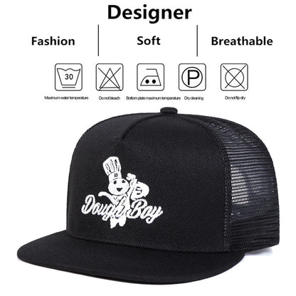 Unisex Daugh Boy Letter Embroidery Hip-Hop Net Hats