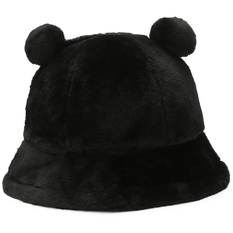 Ladies Fashion Leopard Print Plush Warm Fisherman Hat