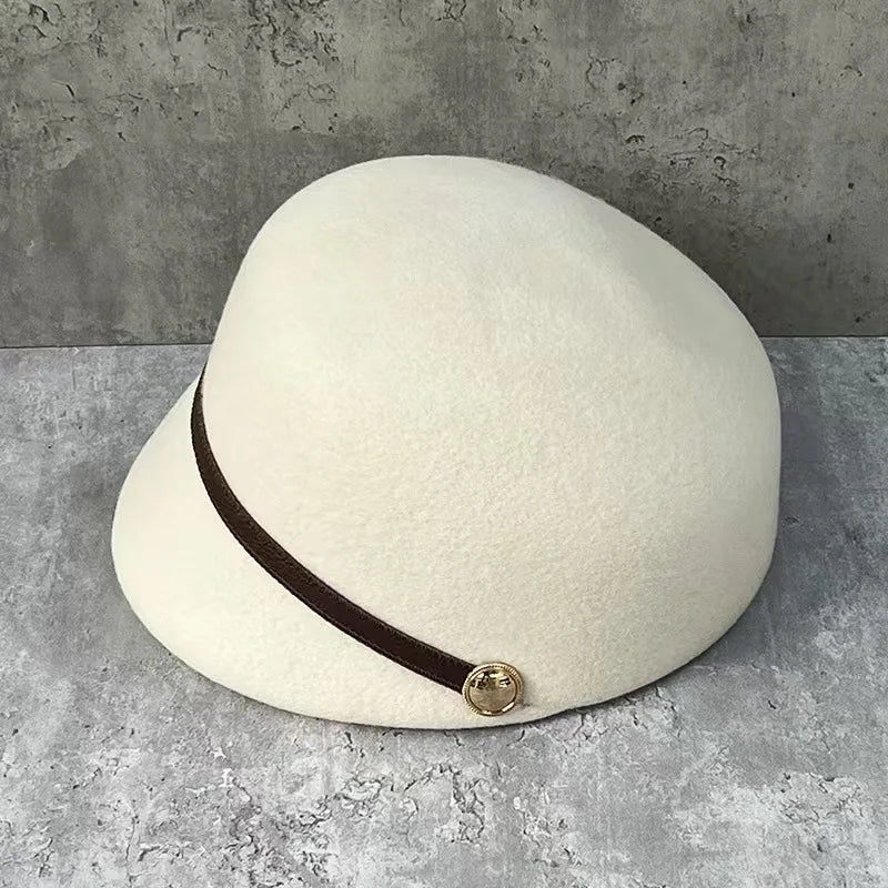 Autumn/Winter 100% Wool Hat For Women Soft Felt Hat - British Retro French