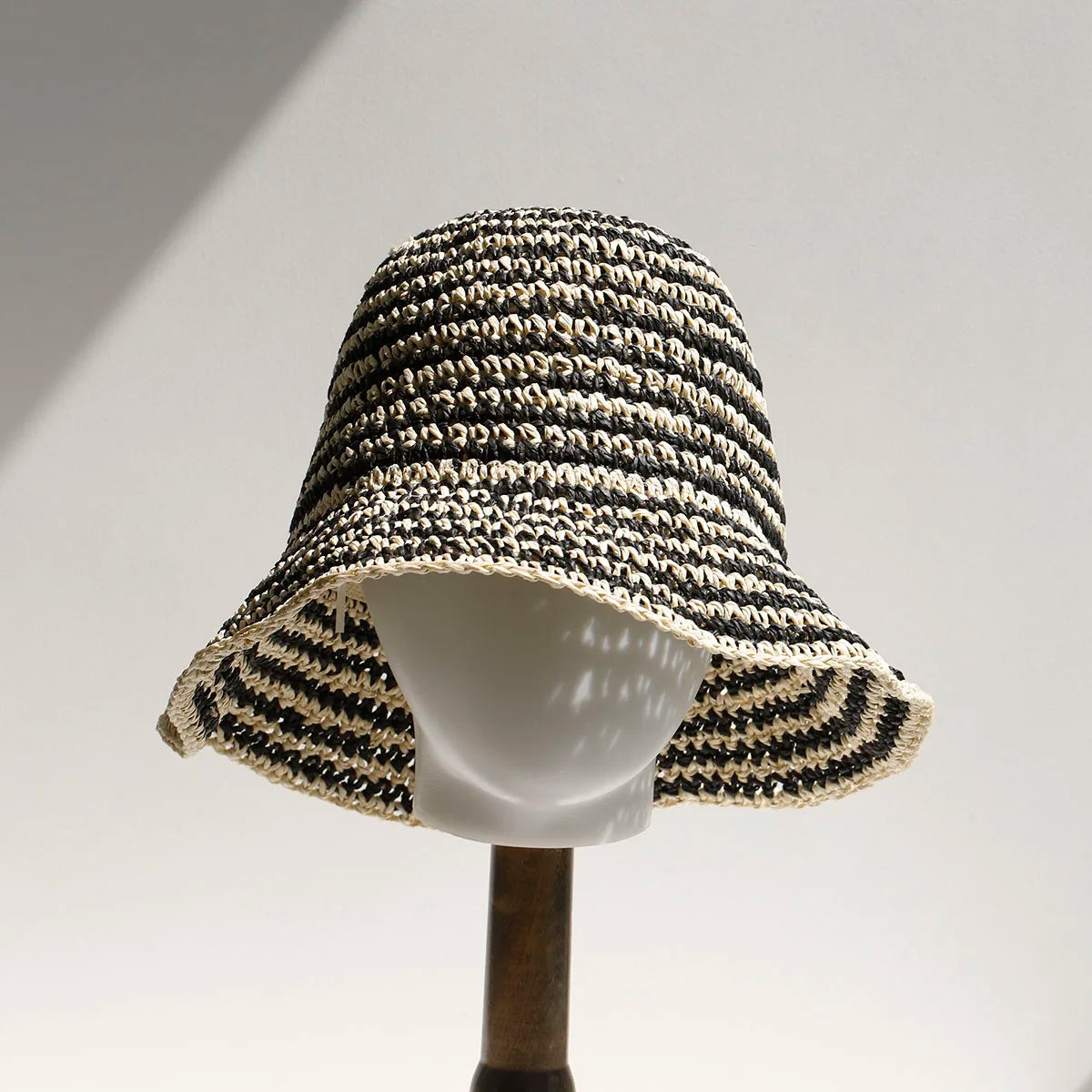 Women Beach Panama Straw Dome Bucket Hat