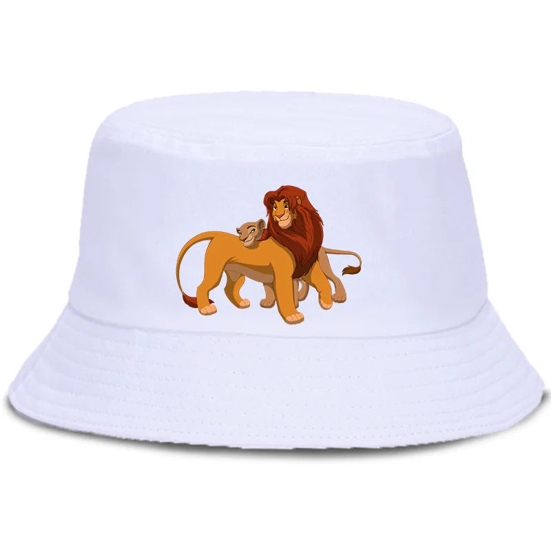 Anime The Lion King Printed Fisherman Hat Cute Cartoon Bucket Hats Autumn Summer