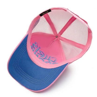 Mesh Breathable Baseball Cap Summer Stitching Letter Embroidery