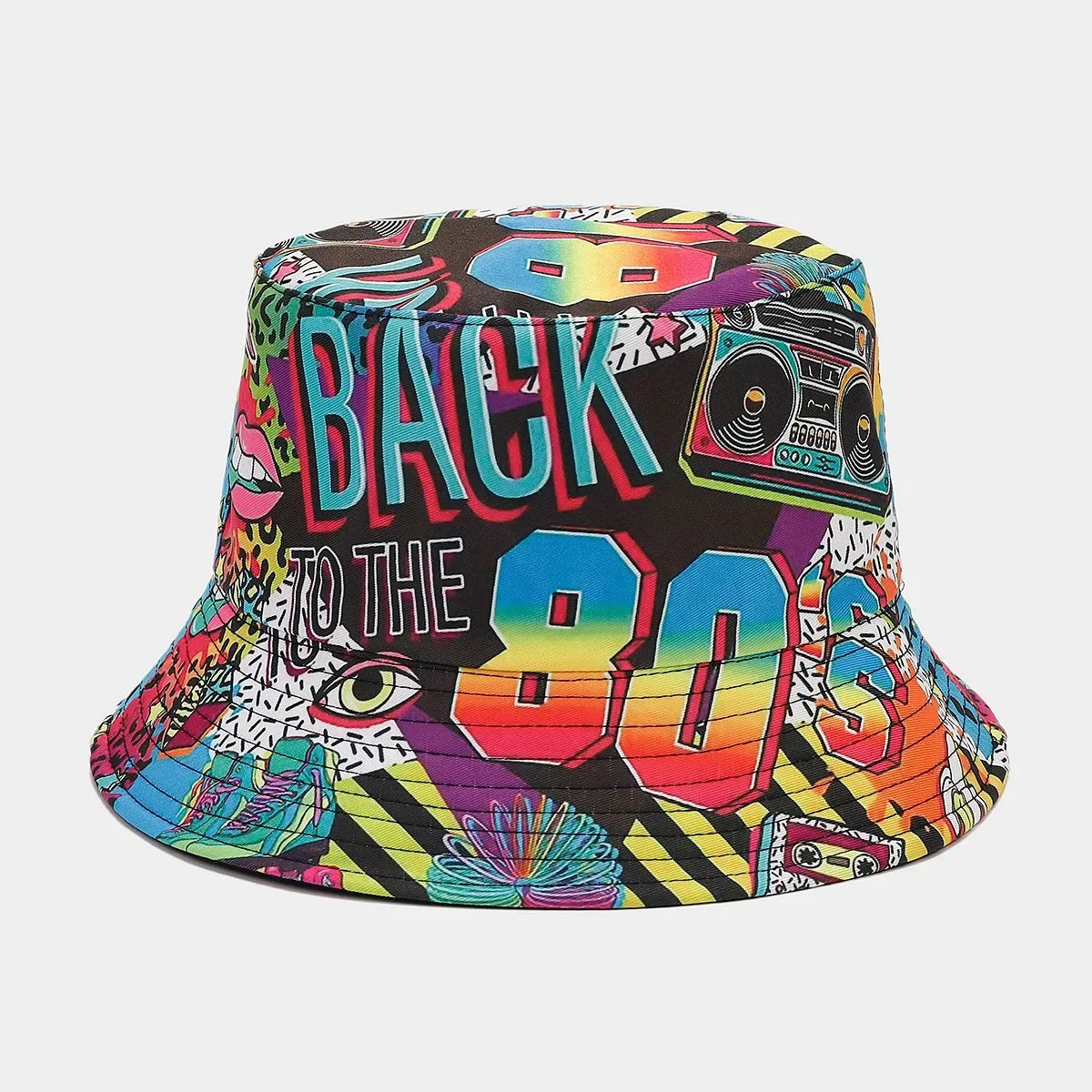 Summer Vintage 80 90 Party Graffiti Bucket Hat Men Women