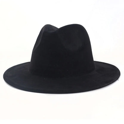 Suede Fedora Hats For Women Luxury Solid Color Elegant Party