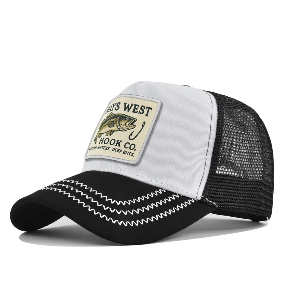 Fishing Embroidery Baseball Cap for Men Women