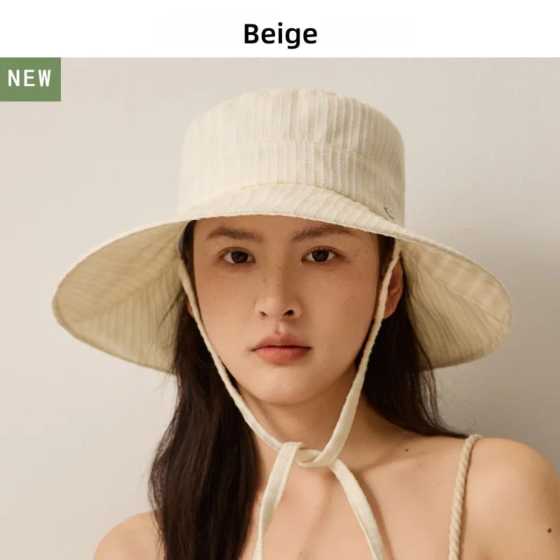 Wide-Brimmed Sun Protection Bucket Hat